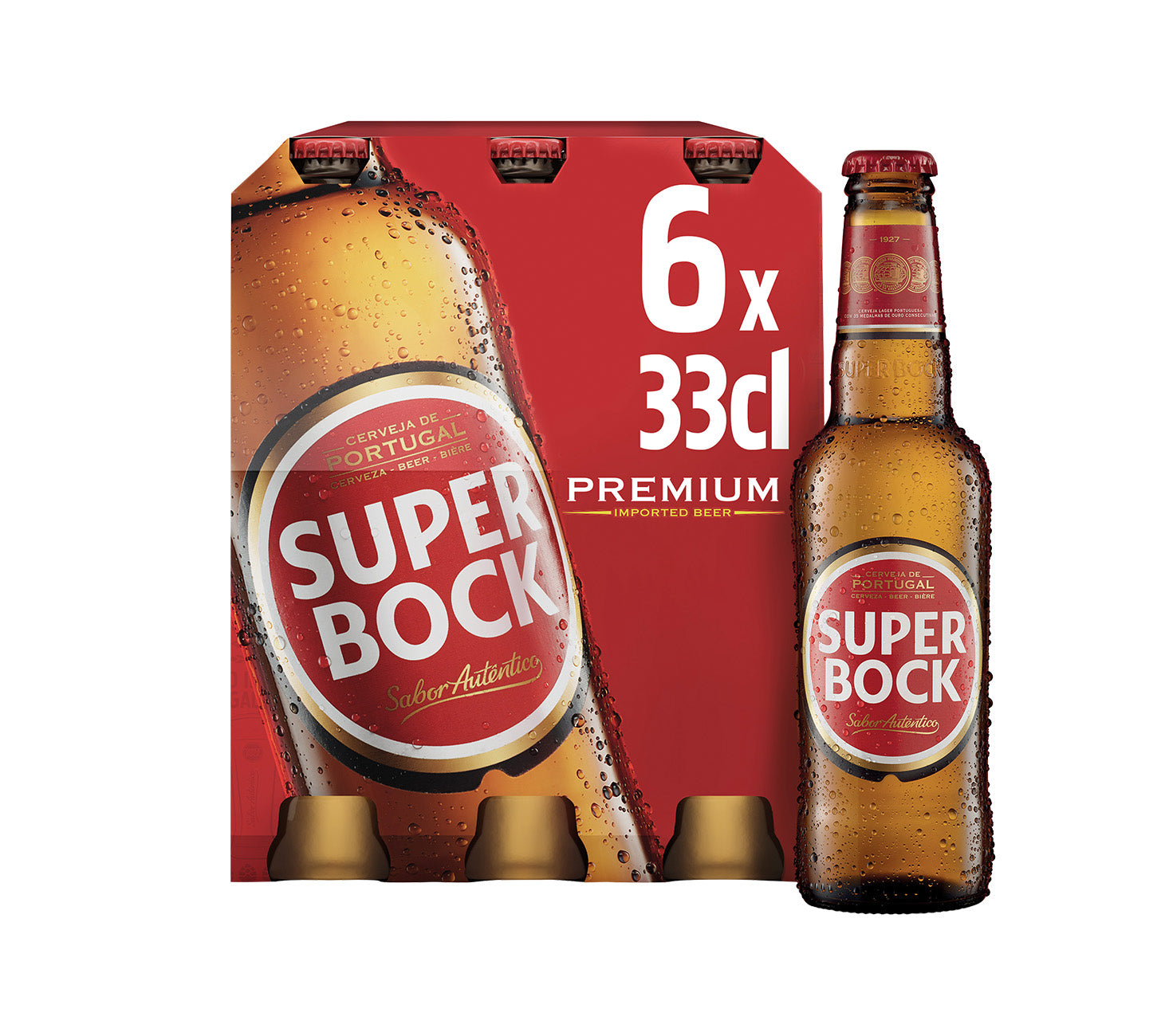 DE: Super Bock Lager Bier 33 cl 6-Pack MHI – portugiesisches Premium-Lagerbier in braunen Glasflaschen, ideal für Gastronomie und Handel.
FR: Super Bock bière lager 33 cl 6-pack MHI – bière premium portugaise en bouteilles en verre brun, idéale pour la restauration et le commerce.
IT: Super Bock birra lager 33 cl 6-pack MHI – birra premium portoghese in bottiglie di vetro marrone, ideale per ristorazione e commercio.