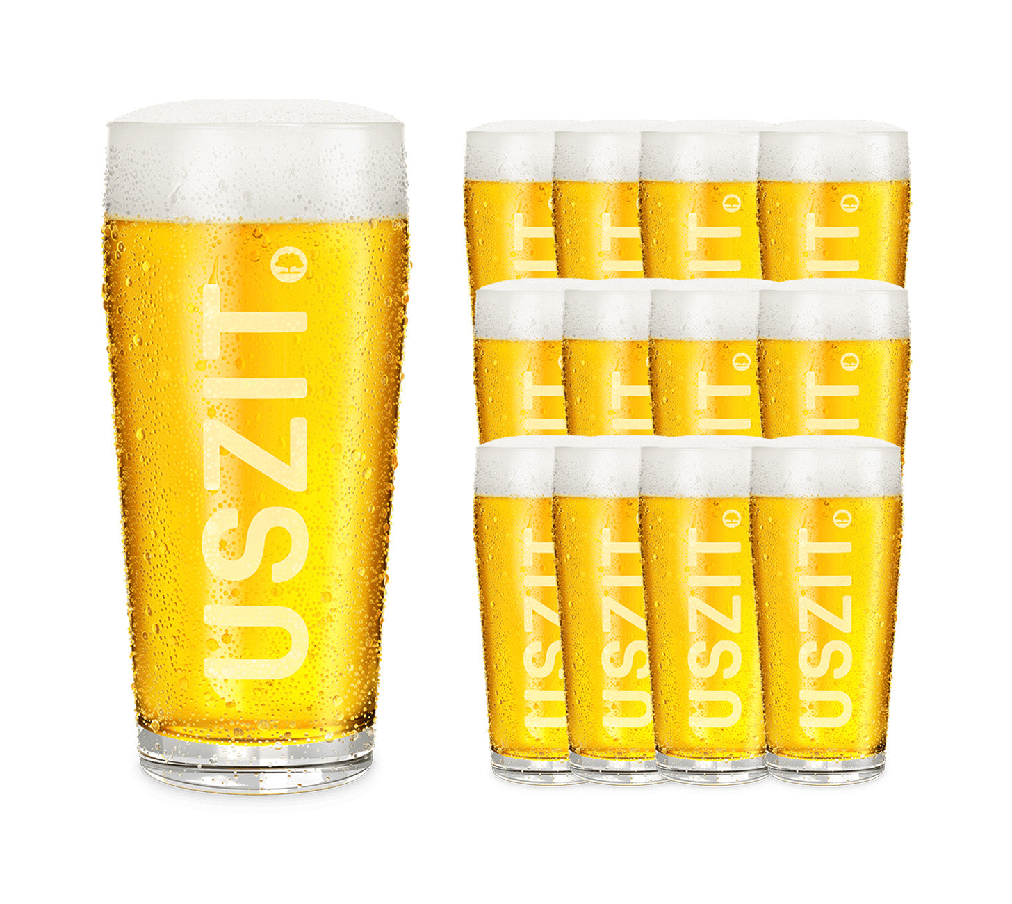 USZIT Glas 12×30 cl – stylische Trinkgläser mit Logo, ideal für Hard Tea und andere Drinks, vor neutralem Hintergrund.
FR:
Verre USZIT 12×30 cl – verres stylés avec logo, idéals pour hard tea et cocktails, sur fond neutre.
IT:
Bicchiere USZIT 12×30 cl – set di bicchieri eleganti con logo, perfetti per hard tea e drink, su sfondo neutro.