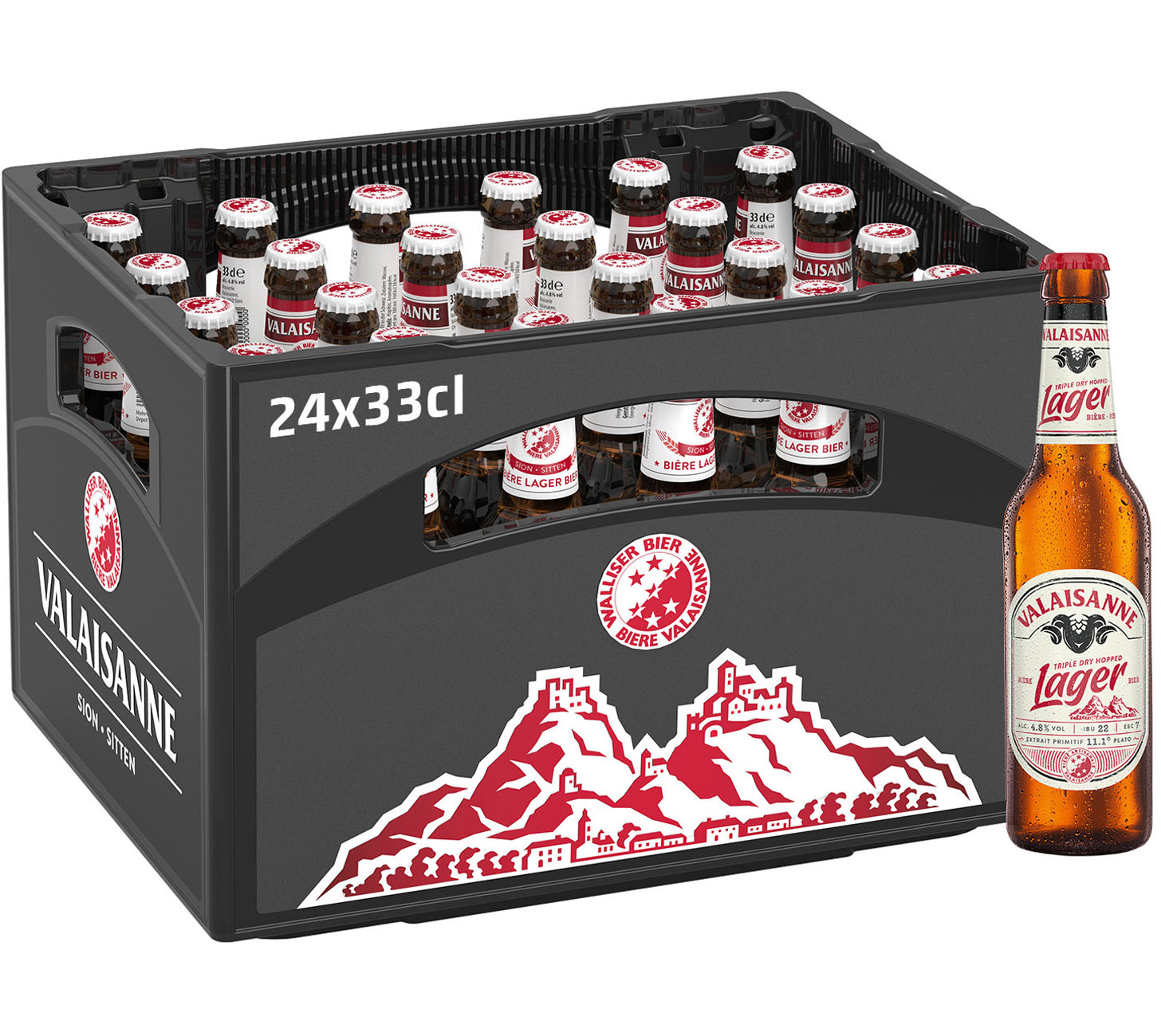 DE: Valaisanne Lager Bier 33cl 24-Harasse – erfrischendes Lager Bier mit ausgewogenem Geschmack und feinherber Note. Keywords: valaisanne, lager, bier, feldschloesschen-getraenkeshop
FR: Valaisanne Lager 33cl 24-caisses – biere suisse rafraichissante et equilibree avec notes legerement ameres. Keywords: valaisanne, biere, lager, feldschloesschen-getraenkeshop
IT: Valaisanne Lager 33cl 24-cassa – birra svizzera rinfrescante e bilanciata con leggere note amare. Keywords: valaisanne, birra, lager, feldschloe