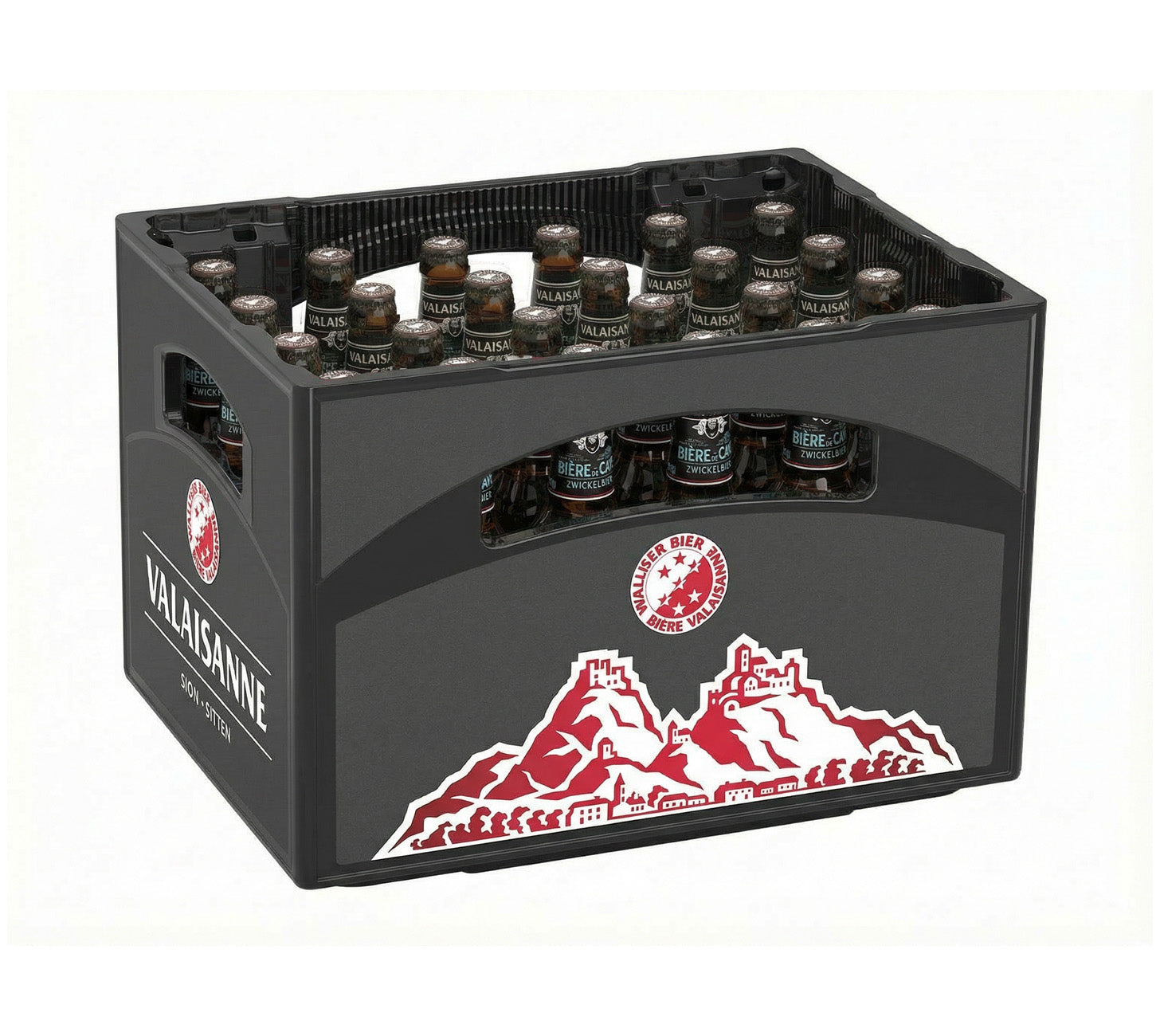 DE Valaisanne Biere de Cave Harasse 24×33cl – Schweizer Zwickelbier mit naturtrübem, vollmundigem Geschmack.
FR Valaisanne Biere de Cave Harasse 24×33cl – biere suisse de type zwickel, non filtree et savoureuse.
IT Valaisanne Biere de Cave Cassa 24×33cl – birra svizzera zwickel, non filtrata e ricca di gusto.