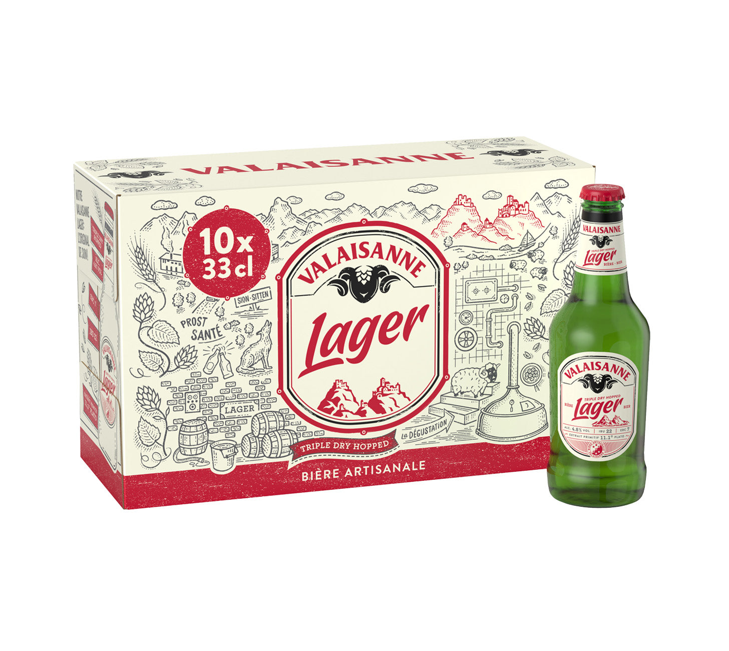 DE:Valaisanne Lager Bier 10×33cl MHI-Produktbild – erfrischendes, ausgewogenes Schweizer Lager im praktischen Zehnerpack, mit feinherber Note.
Keywords: valaisanne, lager, bier, feldschloesschen-getraenkeshop
FR:Valaisanne Lager 10×33cl image MHI – bière suisse rafraîchissante et équilibrée en pack de dix, aux notes légèrement amères.
Keywords: valaisanne, biere, lager, feldschloesschen-getraenkeshop
IT:Valaisanne Lager 10×33cl immagine MHI – birra svizzera rinfrescante e bilanciata in confezione da