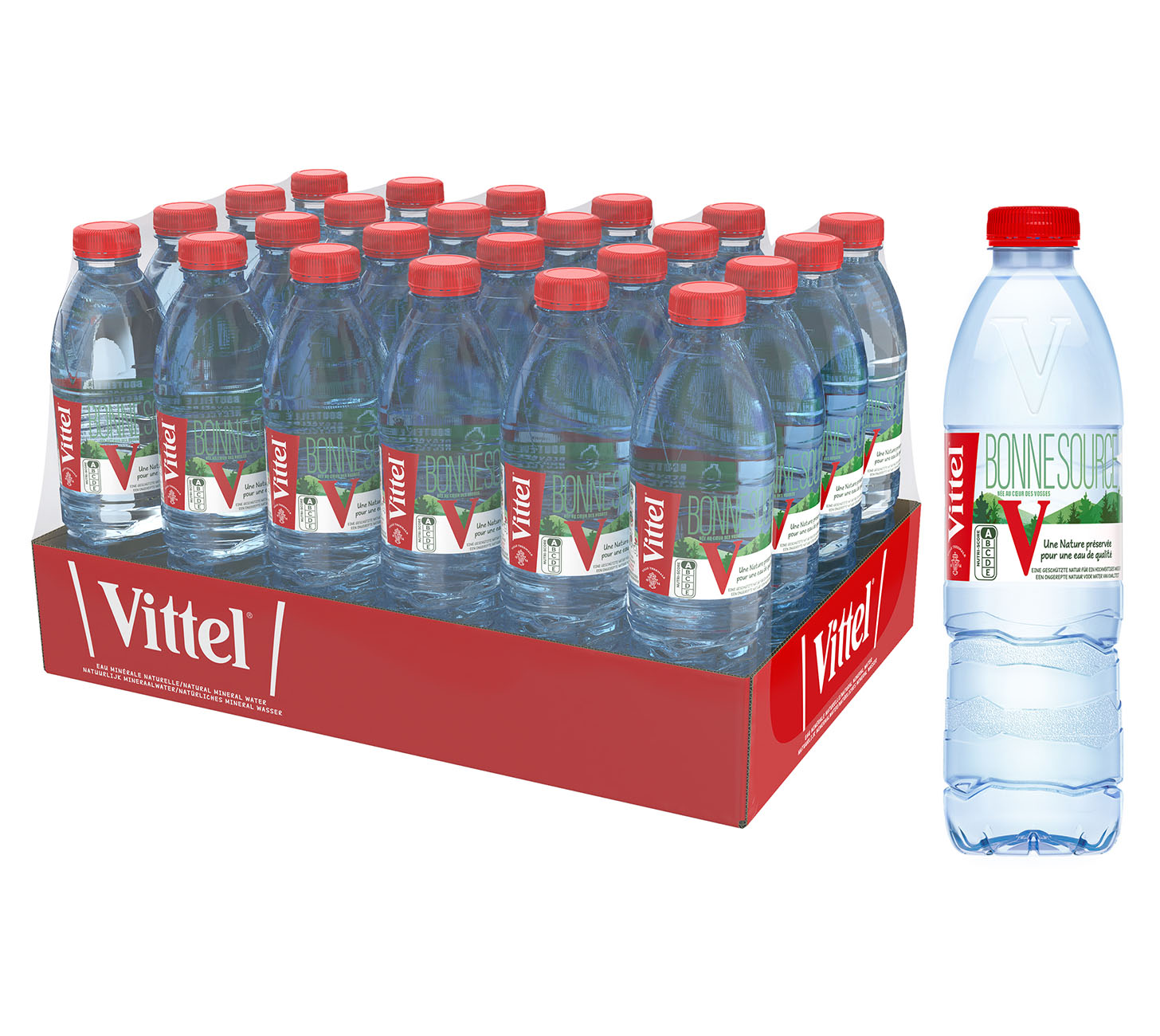 Vittel ohne CO2 Wasser 50cl 24-Pack