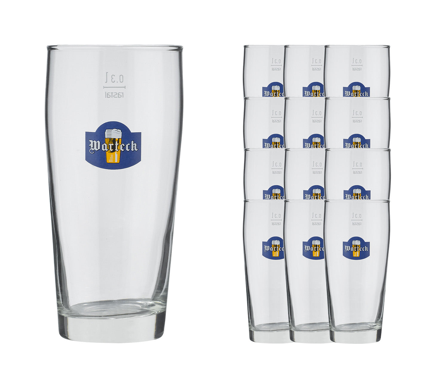 DE: Warteck Biergläser 12x30cl – Set aus 12 Bechergläsern für Bier
FR: Verres à bière Warteck 12x30cl – lot de 12 verres
IT: Bicchieri da birra Warteck 12x30cl – set da 12 bicchieri