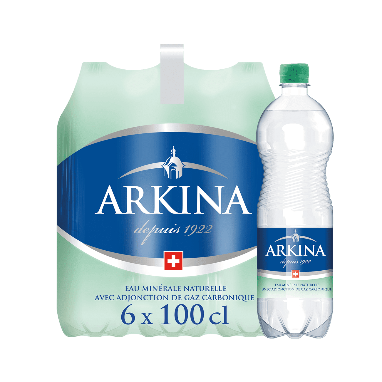 DE: Arkina Grün mit Kohlensäure 100cl 6-Pack – sprudelndes Mineralwasser in PET-Flaschen.
FR: Arkina Vert gazeuse 100cl 6-Pack – eau minerale petillante en bouteilles PET.
IT: Arkina Verde frizzante 100cl 6-Pack – acqua minerale naturale gassata in bottiglie PET.
Keywords: mineralwasser, wasser, mit kohlensaeure, sprudel, 100cl pack, feldschloesschen-getraenkeshop