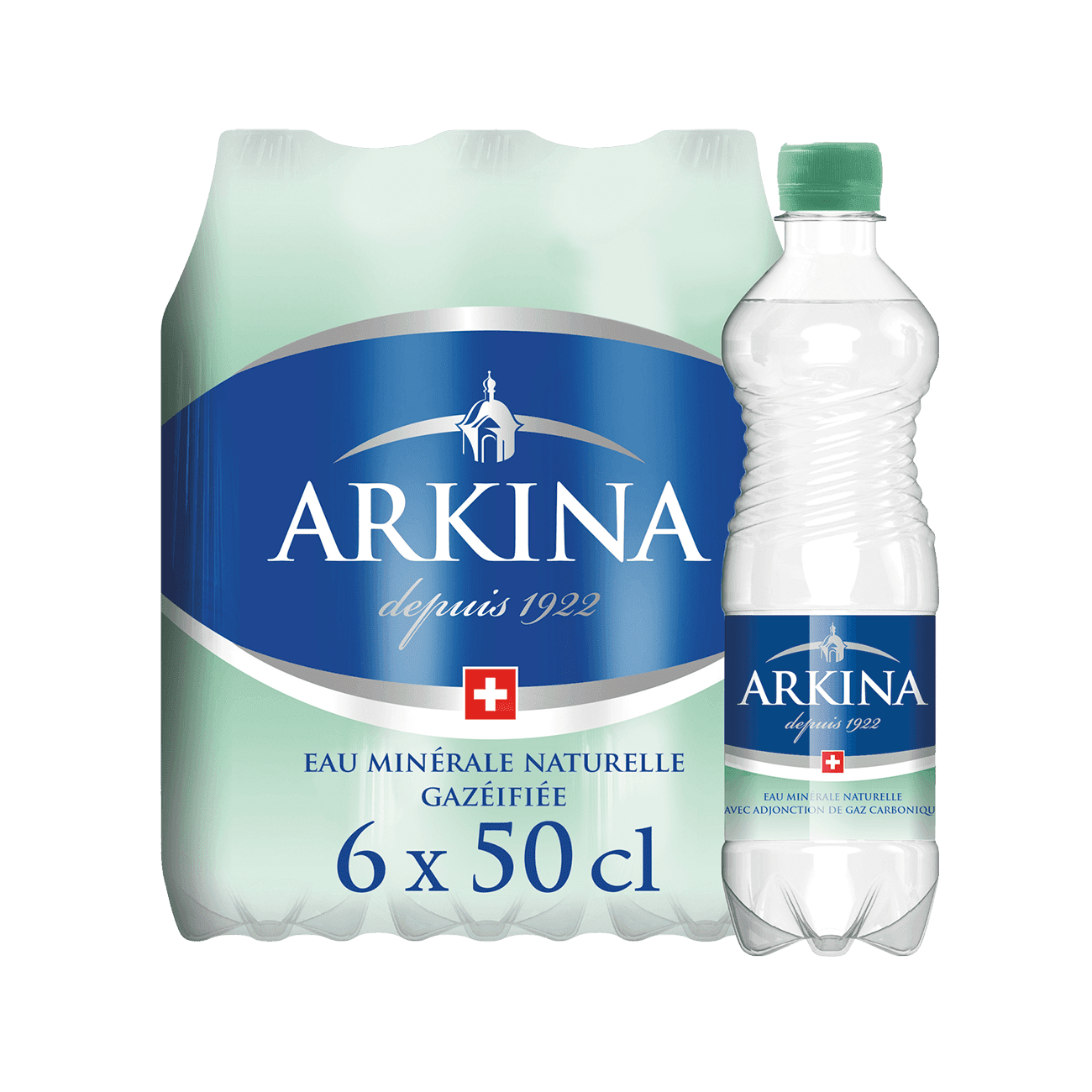 DE: Arkina Grün mit Kohlensäure 50cl 6-Pack – sprudelndes Mineralwasser in PET-Flaschen.
FR: Arkina Vert gazeuse 50cl 6-Pack – eau minerale petillante en bouteilles PET.
IT: Arkina Verde frizzante 50cl 6-Pack – acqua minerale naturale gassata in bottiglie PET.
Keywords: mineralwasser, wasser, mit kohlensaeure, sprudel, 50cl pack, feldschloesschen-getraenkeshop