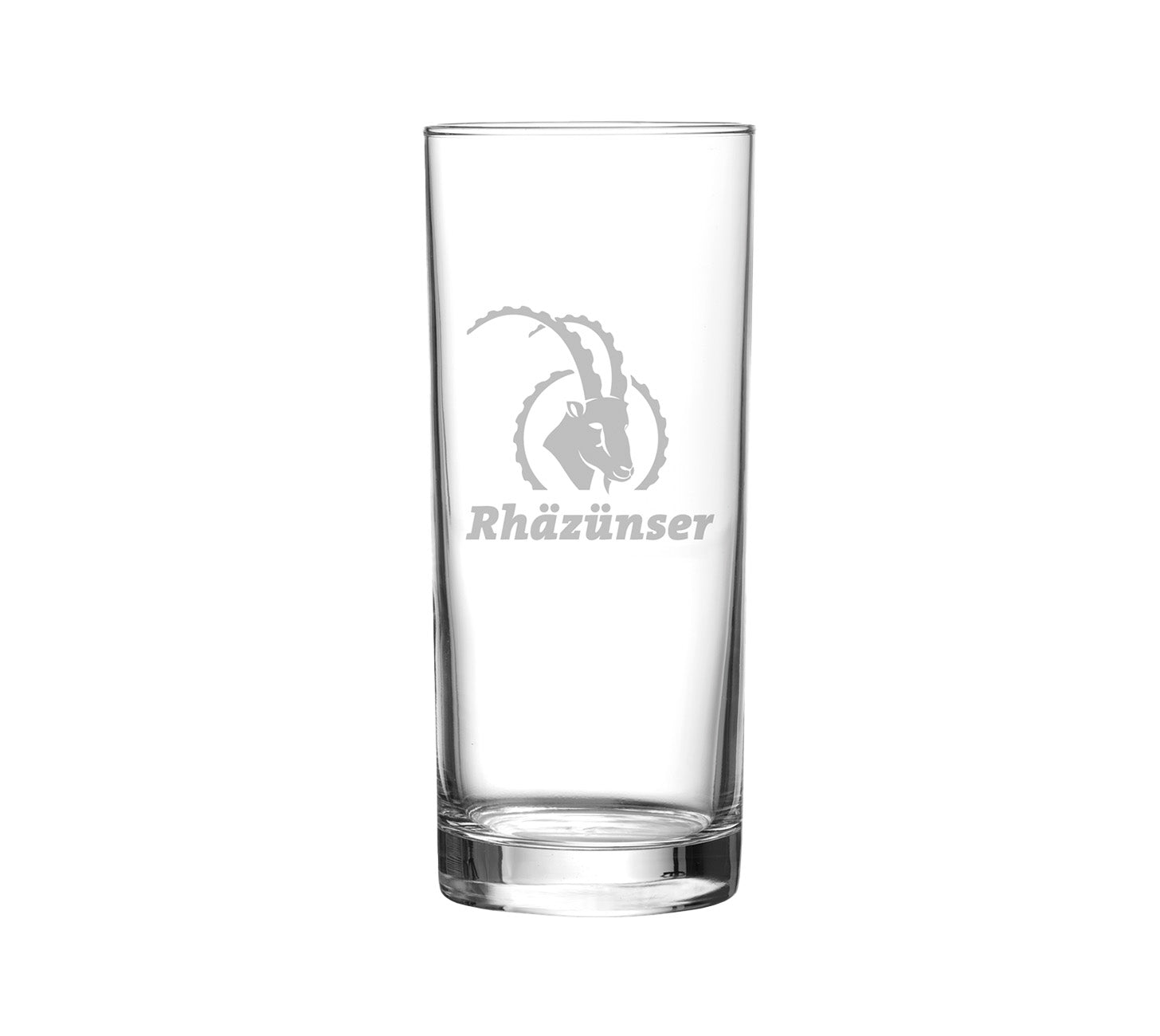 DE: Rhäzünser Wasserglas 30 cl mit Rhäzünser-Logo.
FR: Verre à eau Rhäzünser 30 cl avec logo Rhäzünser.
IT: Bicchiere da acqua Rhäzünser 30 cl con logo Rhäzünser.
