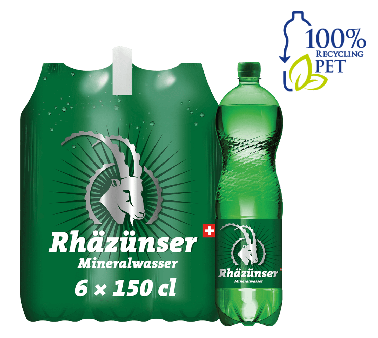 DE: Rhäzünser mit Kohlensäure 150cl 6-Pack – sprudelndes Mineralwasser in PET-Flaschen.
FR: Rhäzünser gazeuse 150cl 6-Pack – eau minerale petillante en grandes bouteilles PET.
IT: Rhäzünser frizzante 150cl 6-Pack – acqua minerale naturale gassata in grandi bottiglie PET.
Keywords: mineralwasser, wasser, rhaezuenser, mit kohlensaeure, sprudel, 150cl pack, feldschloesschen-getraenkeshop