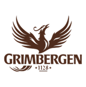 DE: Braunes Grimbergen Logo mit Phönix und Schriftzug  FR: Logo marron Grimbergen avec phénix et texte  IT: Logo marrone Grimbergen con fenice e scritta