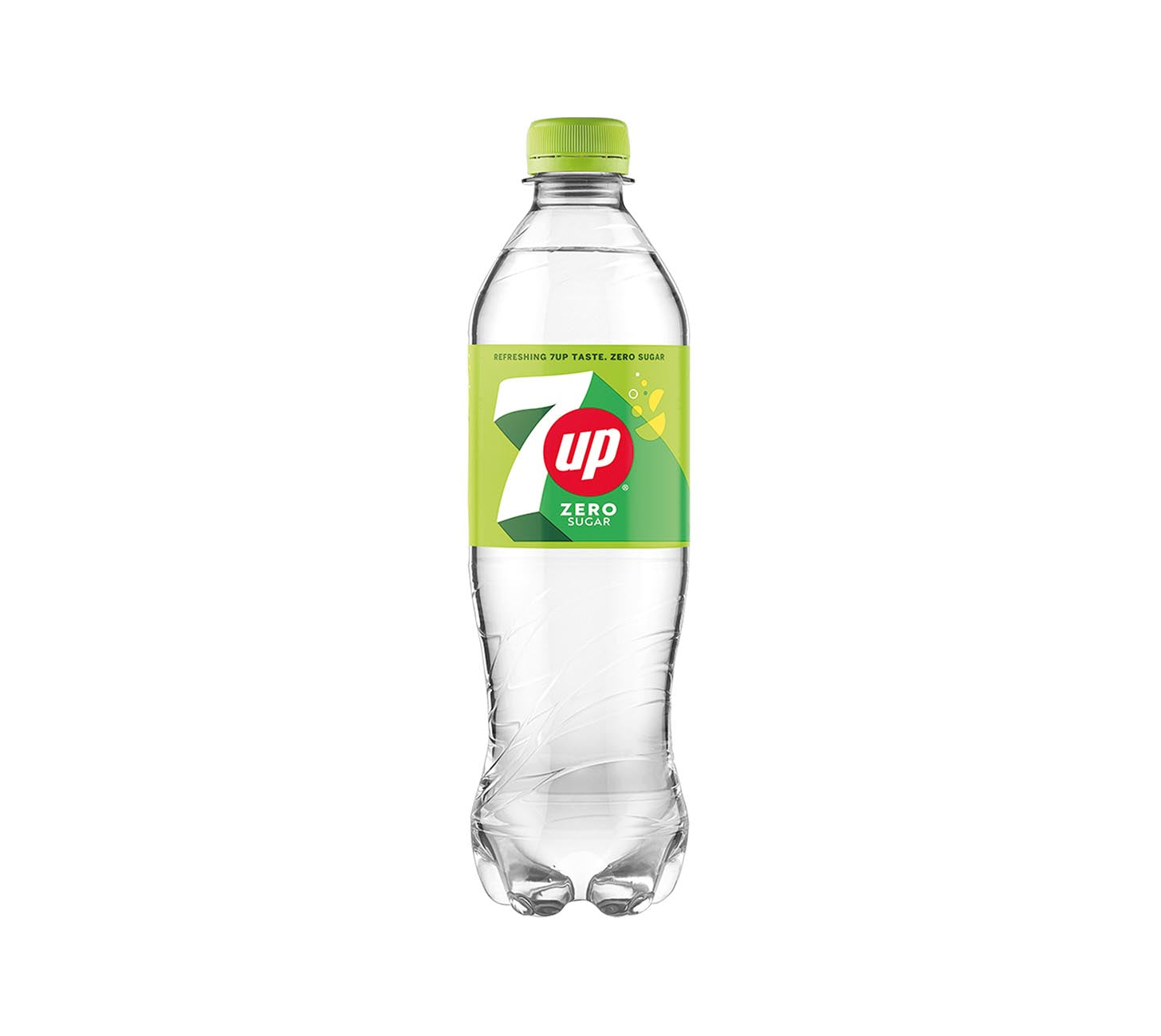 DE: 7UP Zero Softdrink 50cl Einzelflasche, zuckerfreie Zitronen-Limetten-Limonade, spritzige Erfrischung im Grossformat, vor neutralem Hintergrund.

FR: 7UP Zero boisson 50cl bouteille individuelle, limonade citron-lime sans sucre, fraîche et pétillante, sur fond neutre.

IT: 7UP Zero soft drink 50cl bottiglia singola, limonata senza zucchero al limone e lime, su sfondo neutro.

Keywords: 7up zero flasche, zuckerfrei, limonade