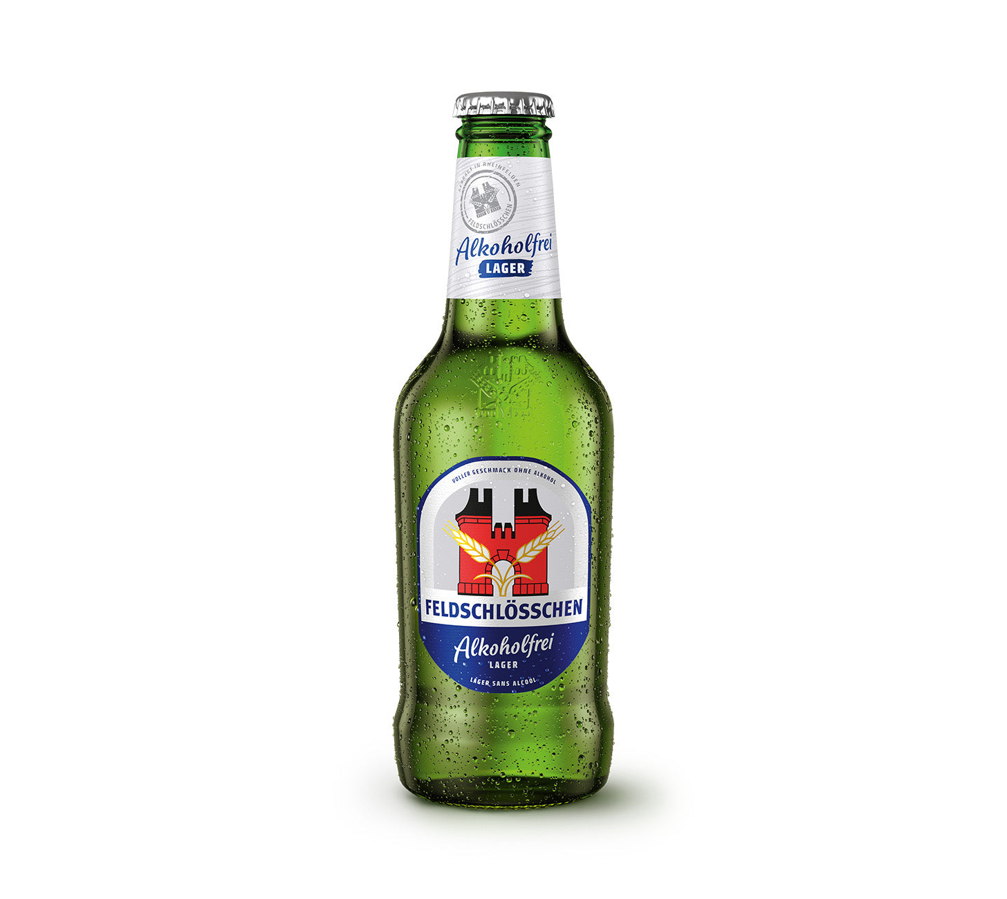DE: Feldschloesschen Alkoholfrei Lager – alkoholfreies Bier, 33 cl Flasche

FR: Feldschloesschen Sans Alcool Lager – biere sans alcool, bouteille 33 cl

IT: Feldschloesschen Analcolico Lager – birra analcolica, bottiglia 33 cl