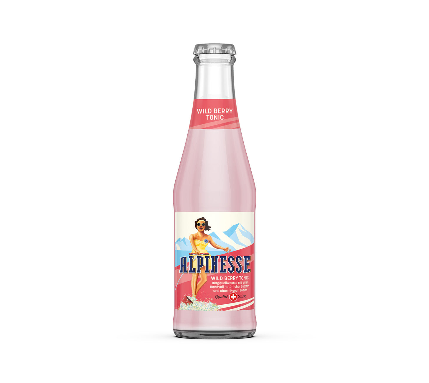 DE: Alpinesse Wild Berry Tonic -fruchtiger Softdrink 20cl

FR: Alpinesse Wild Berry Tonic –  boisson gazeuse fruitée 20cl

IT: Alpinesse Wild Berry Tonic – bevanda frizzante ai frutti di bosco 20cl