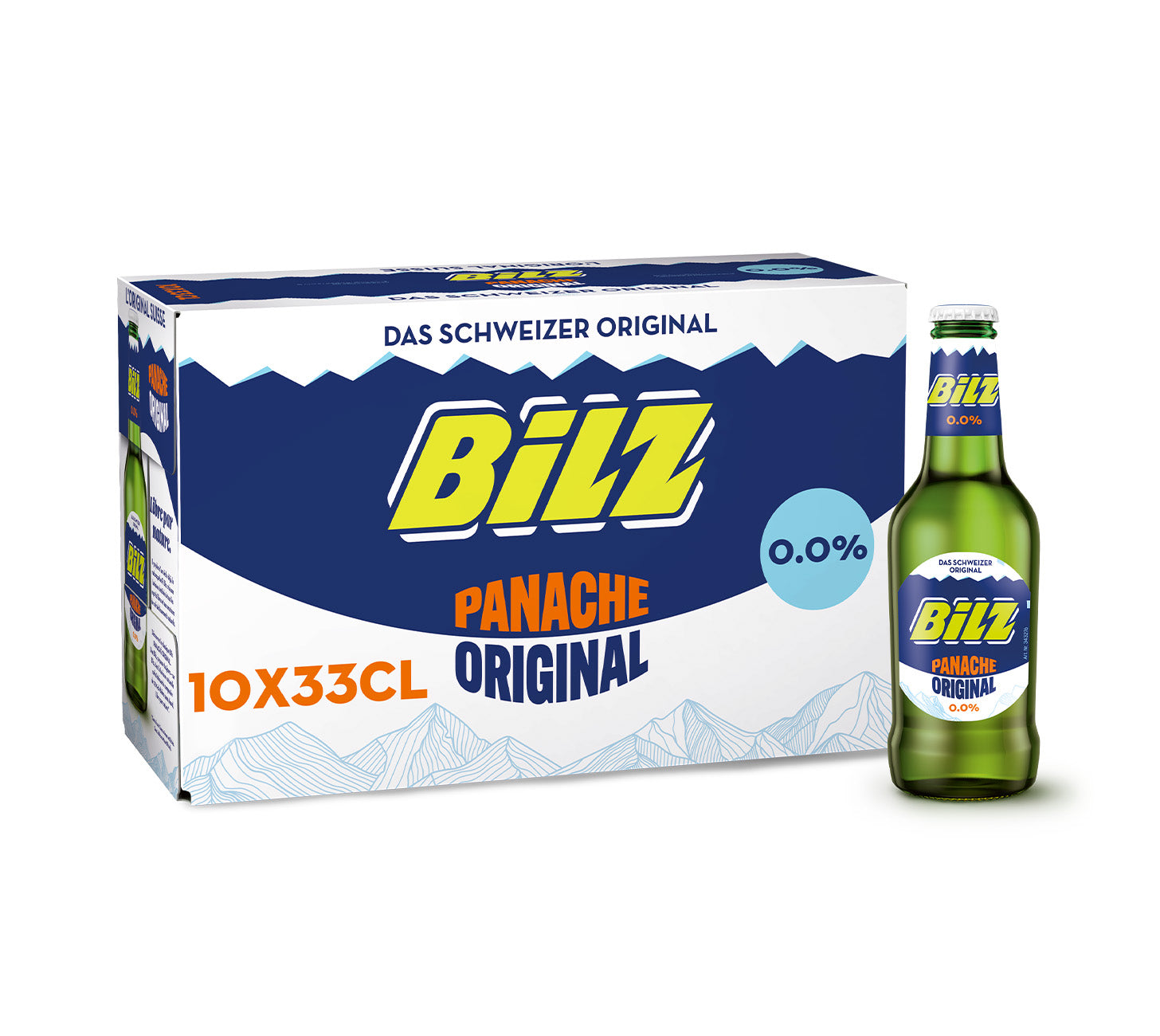 DE: Bilz Panache 0.0 alkoholfreies Panache 33cl 10-Pack – erfrischendes Biermischgetraenk ohne Alkohol

FR: Bilz Panache 0.0 – boisson rafraichissante sans alcool en pack de 10x33cl

IT: Bilz Panache 0.0 – bevanda rinfrescante analcolica confezione 10x33cl

Keywords: alkoholfrei, panache, feldschloesschen-getraenkeshop