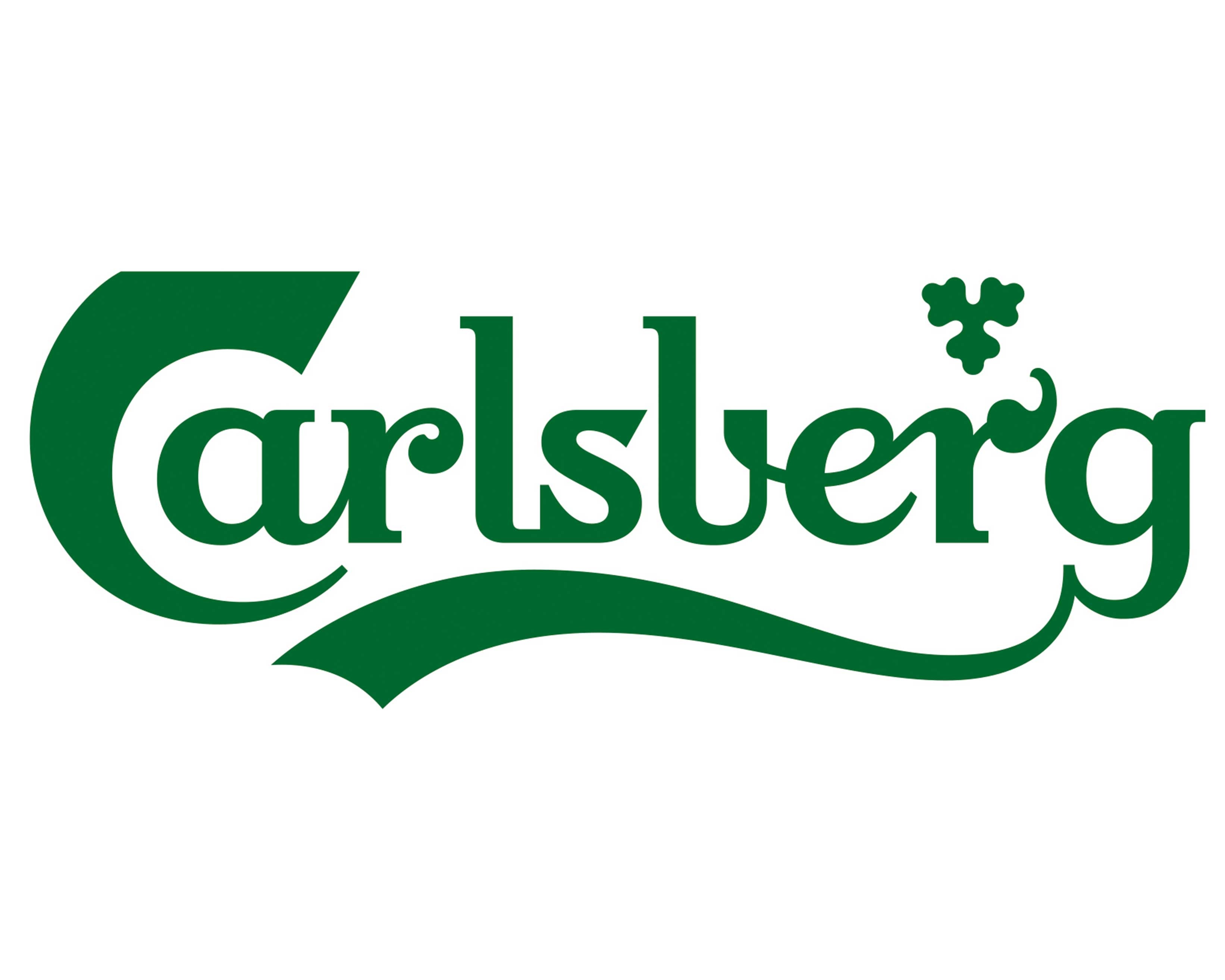 Carlsberg Bier, international bekannt, frisch, ausgewogen, dänische Brautradition, Logo vor neutralem Hintergrund.