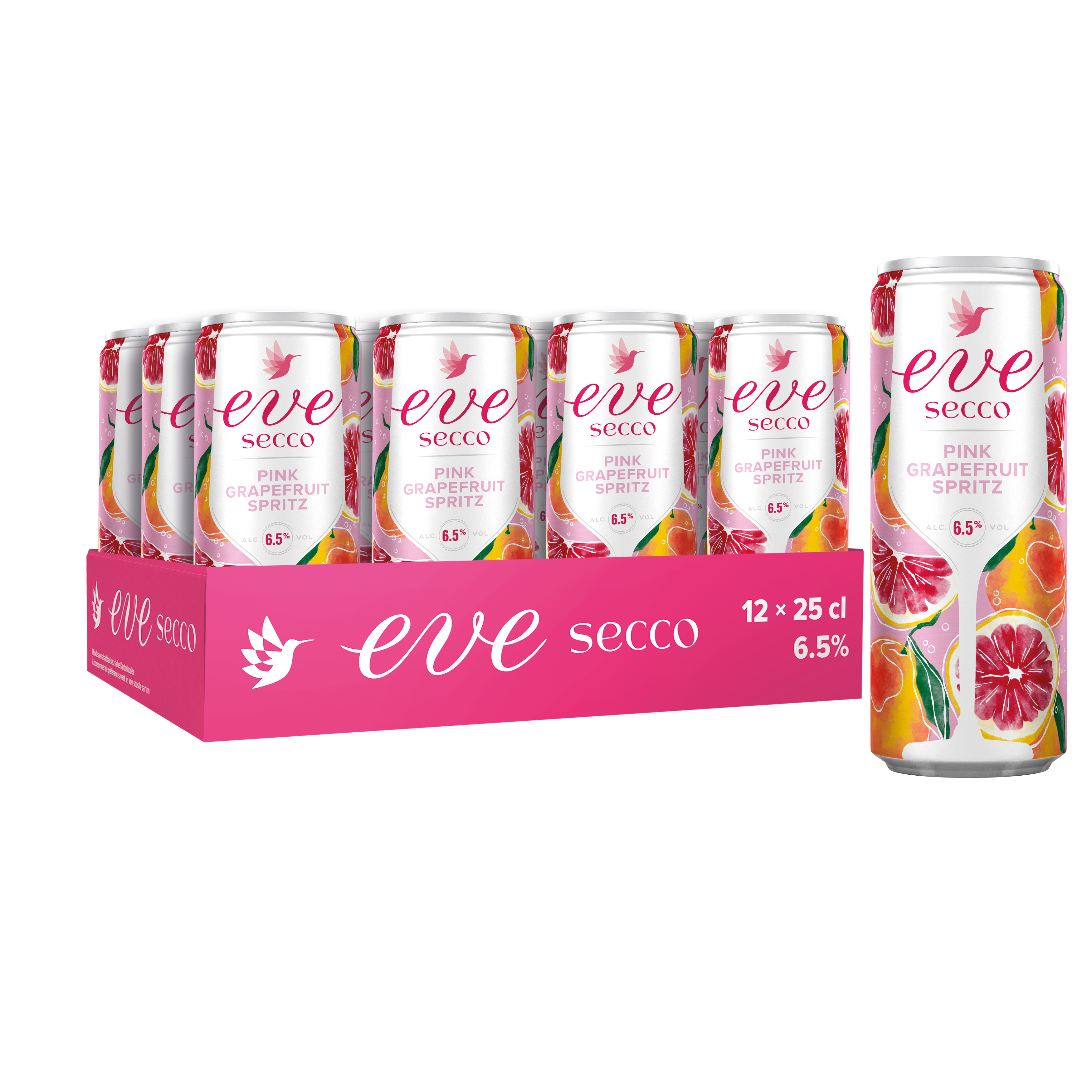 Eve Secco Pink Grapefruit Spritz Prosecco 25cl 12-Pack