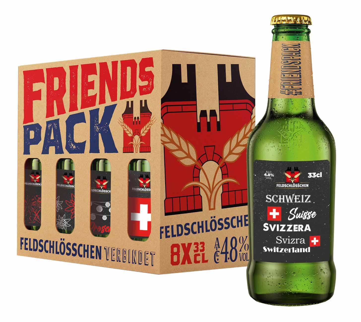 Feldschlösschen 1. August Friendspack Bier 33cl 8-Pack