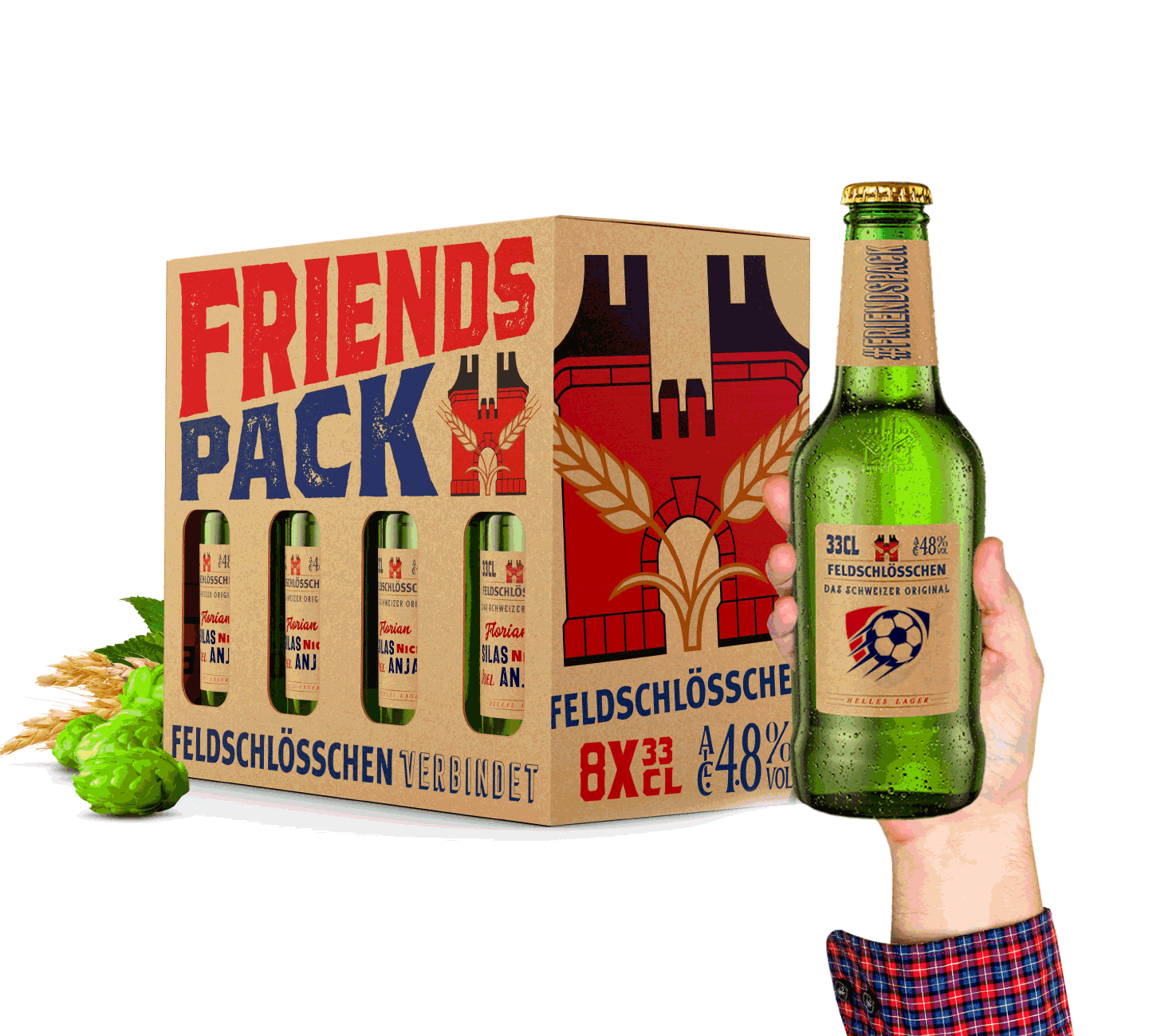 Feldschlösschen Friendspack mit personalisierten Flaschen (33cl)