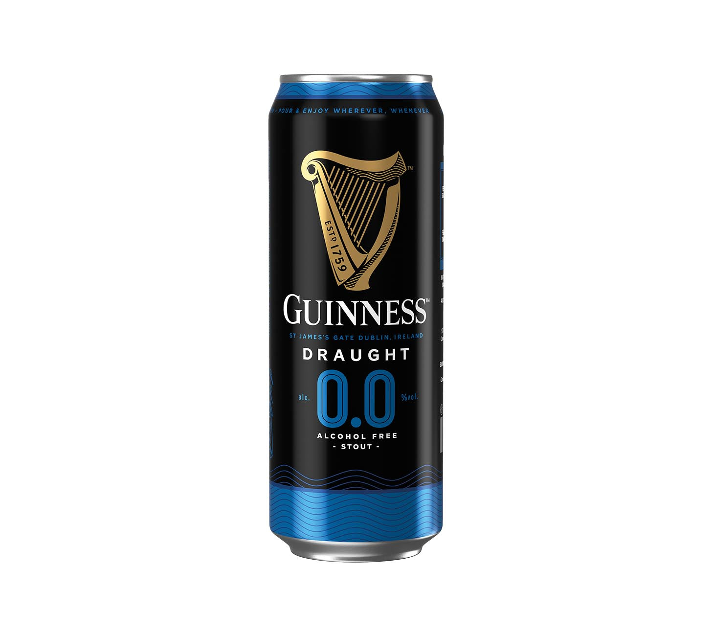 DE: Guinness 0.0 Draught alkoholfreies Bier 44cl – Stout in der Dose mit cremiger Schaumkrone, klassischer Guinness-Geschmack.

FR: Guinness 0.0 Draught biere sans alcool 44cl – stout en canette avec mousse cremeuse et gout authentique.

IT: Guinness 0.0 Draught birra analcolica 44cl – stout in lattina con schiuma cremosa e gusto tipico.