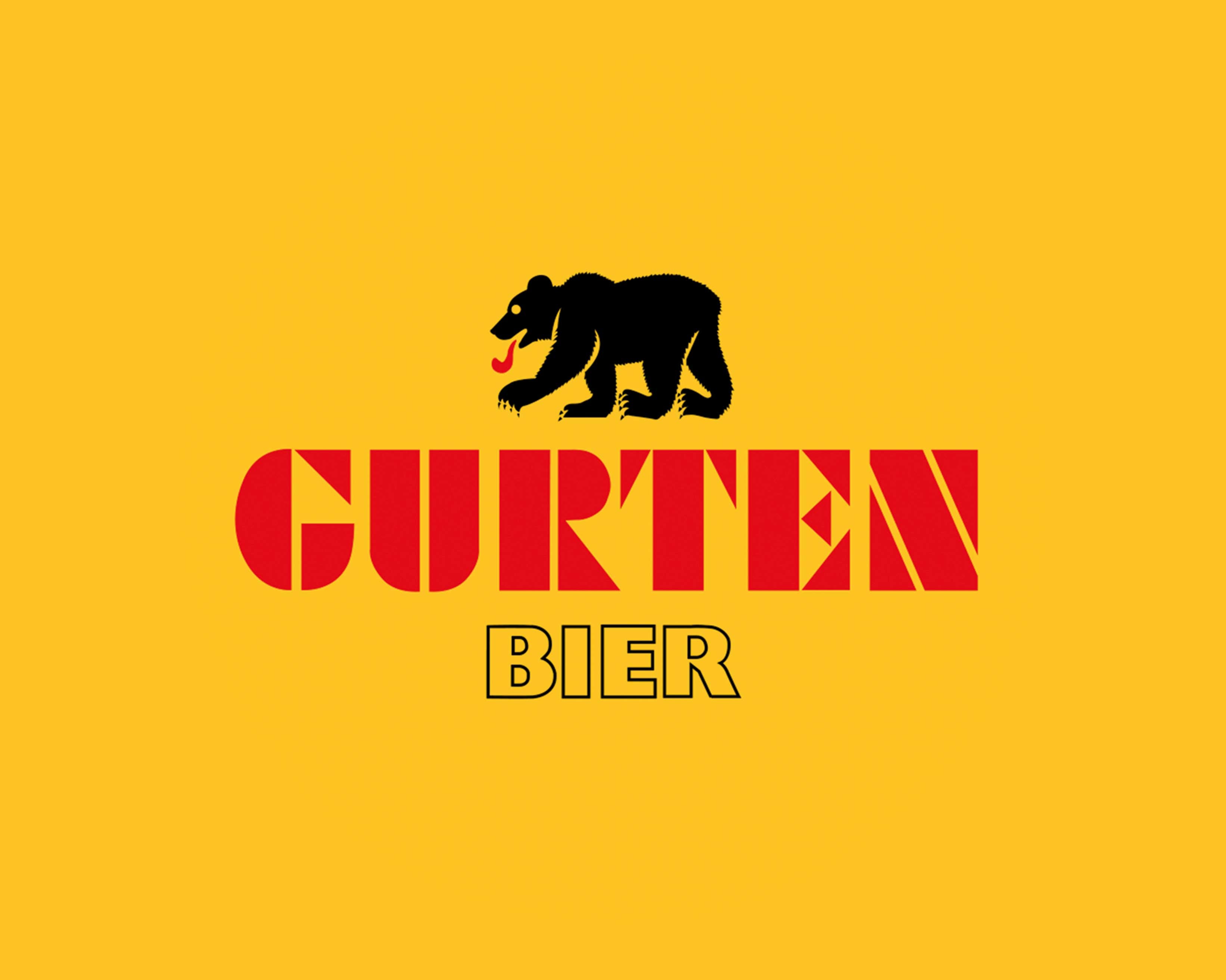 Gurten Bier, frisch, ausgewogen, beliebt in Bern, Schweizer Bierkultur, Logo vor neutralem Hintergrund.