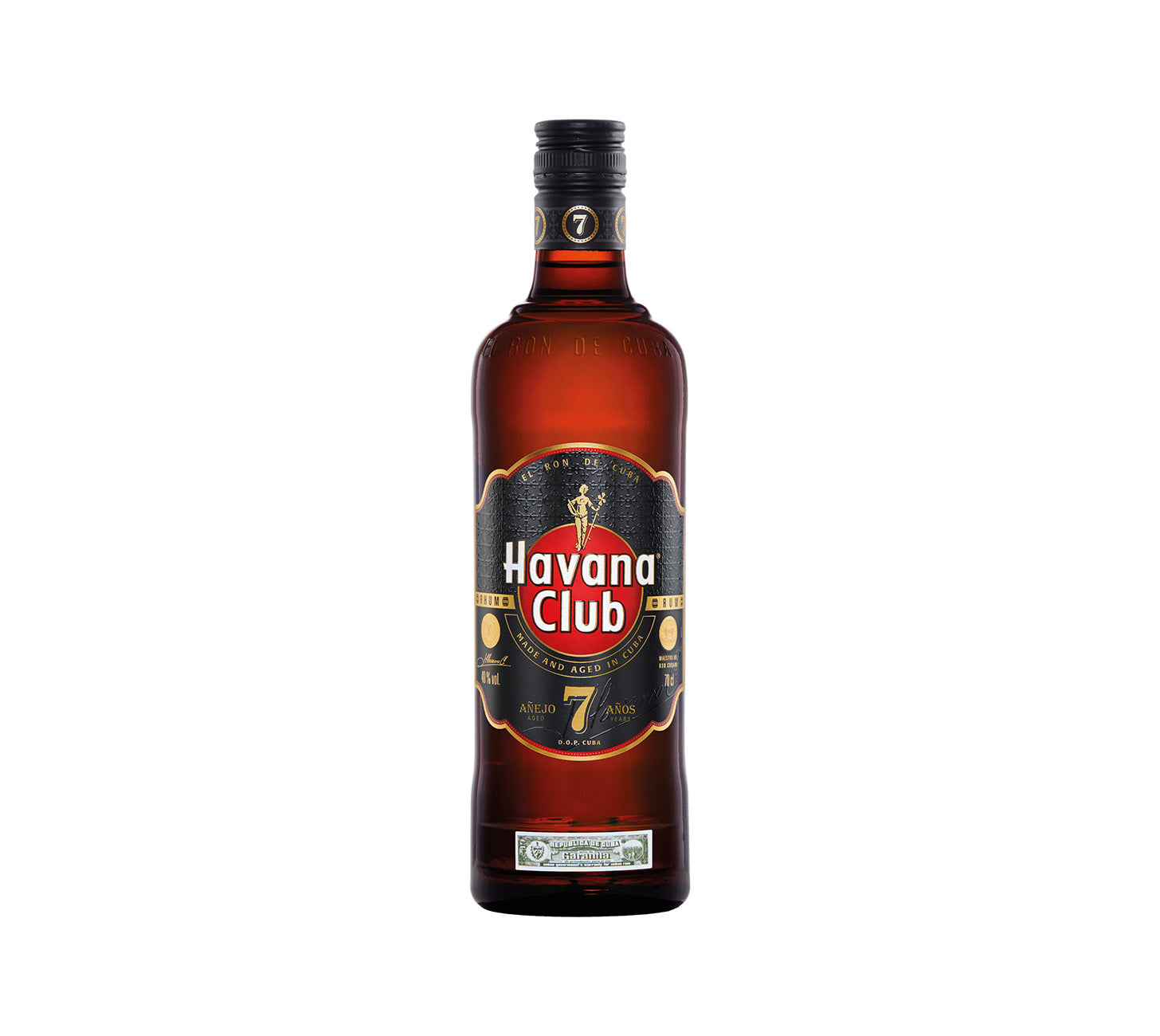 DE: Havana Club 7 Años 70cl – kubanischer Rum mit 7 Jahren Reifung.

FR: Havana Club 7 Ans 70cl – rhum cubain vieilli 7 ans en bouteille verre.

IT: Havana Club 7 Anni 70cl – rum cubano invecchiato 7 anni in bottiglia vetro.
Keywords: rum, havana club, spirituose, premium rum, feldschloesschen-getraenkeshop