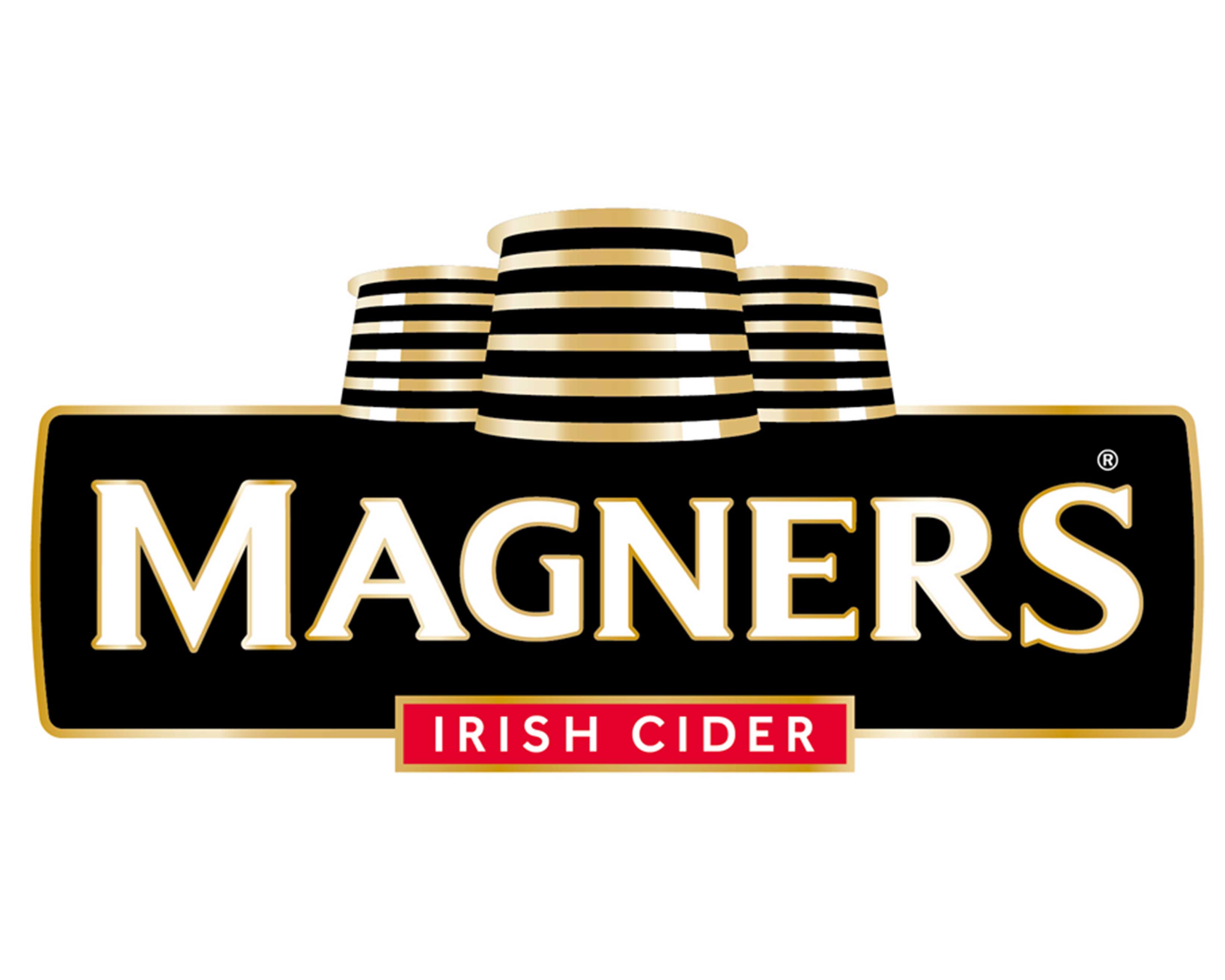 Magners Irish Cider, traditionell, fruchtig, erfrischend, aus Irland, Apfelcider-Qualität, Logo vor neutralem Hintergrund.