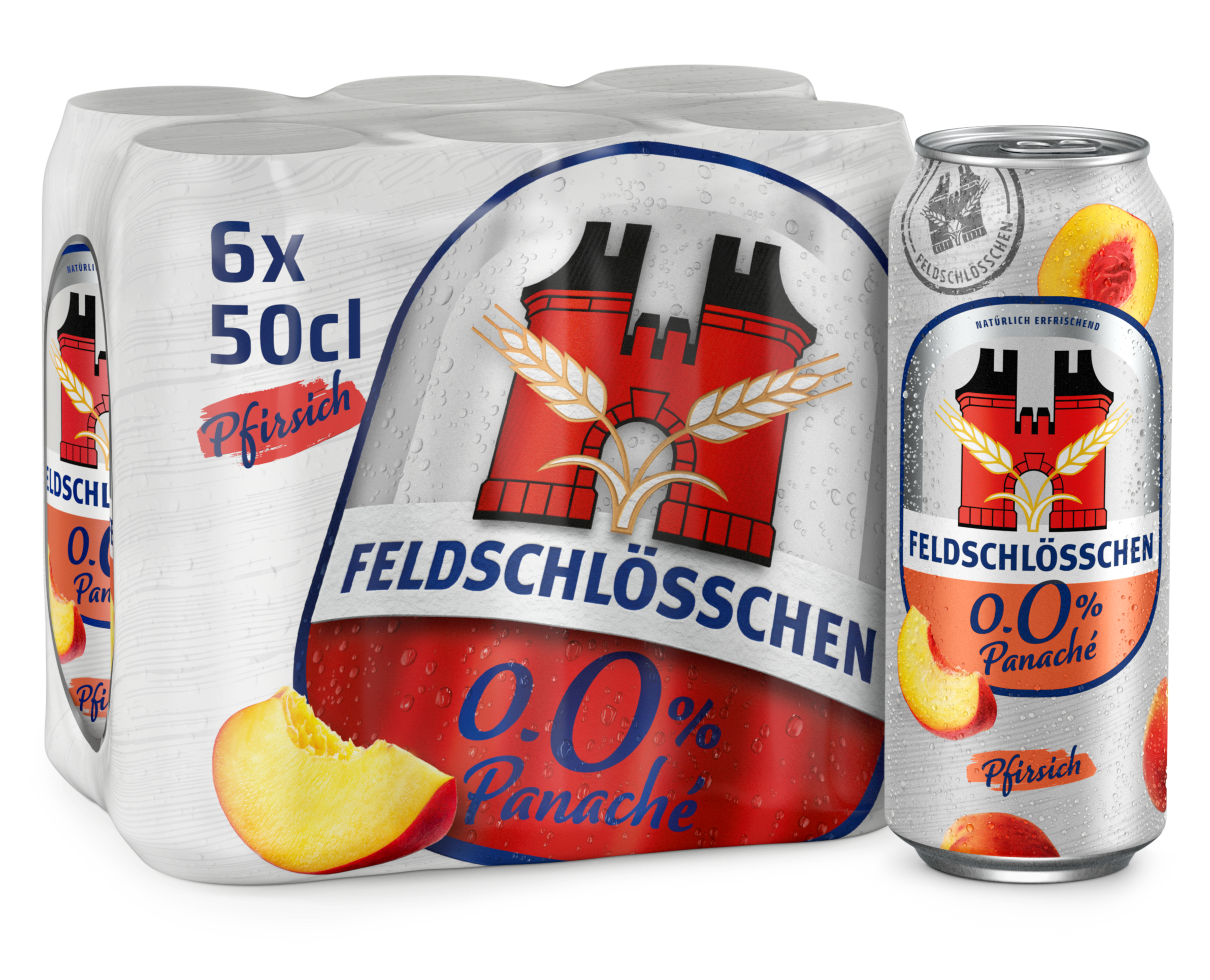 Feldschlösschen Panaché 0.0 % Pfirsich alkoholfreies Bier 50cl 6-Pack