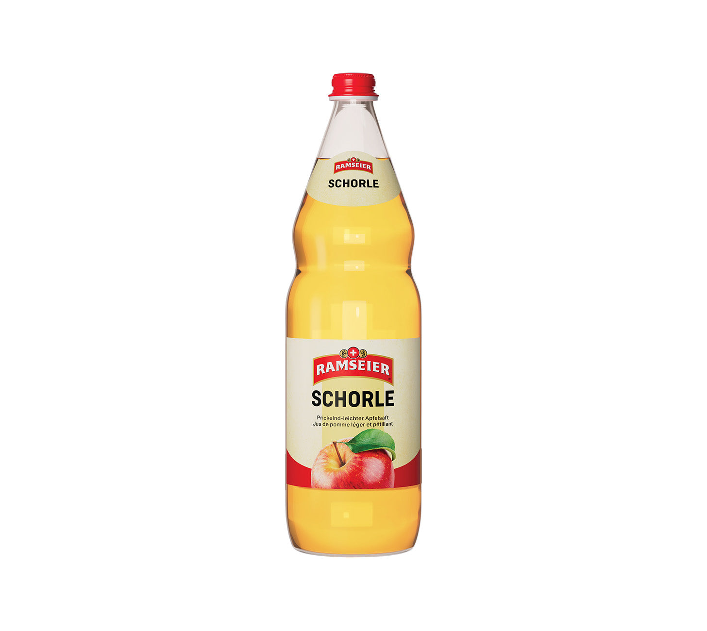 • DE: Ramseier Apfelschorle 100cl 12-Harasse – Apfelsaft mit Kohlensaeure in Literflaschen
• FR: Ramseier Schorle de pomme 100cl 12-pack – jus de fruit petillant en bouteilles d’un litre
• IT: Ramseier Succo di mela frizzante 100cl 12-cassa – succo di frutta con bollicine in bottiglie da un litro

Keywords: apfelschorle, apfelsaft, feldschloesschen-getraenkeshop