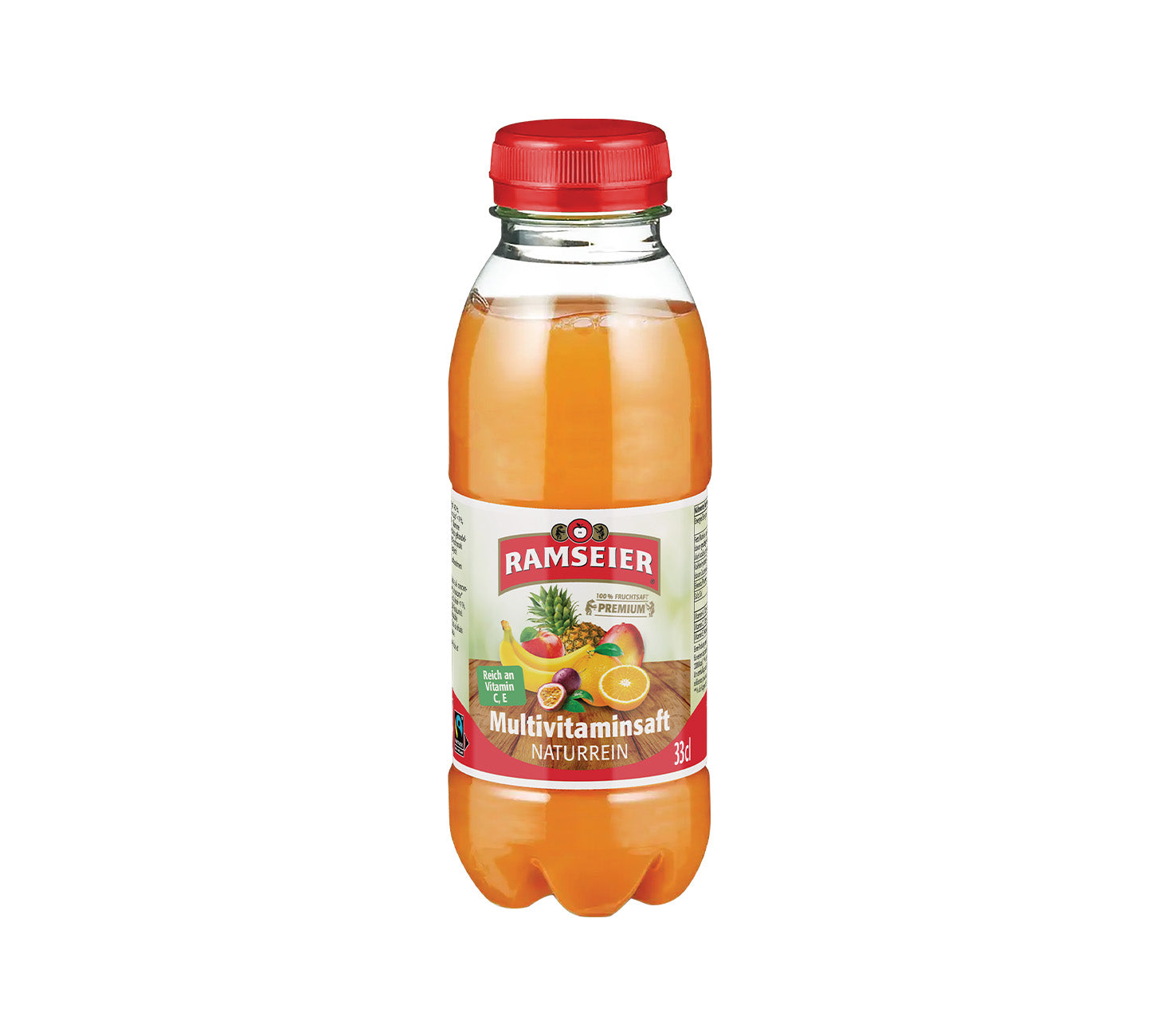 DE:
Ramseier Multivitaminsaft 33cl – Fruchtsaftgetraenk mit Vitaminen, fruchtig und erfrischend, Einzelflasche

FR:
Ramseier jus multivitamines 33cl – boisson aux fruits avec vitamines, fruitée et rafraîchissante, bouteille individuelle

IT:
Ramseier succo multivitaminico 33cl – bevanda alla frutta con vitamine, fruttata e rinfrescante, bottiglia singola

Keywords:
ramseier multivitamin, multivitaminsaft, fruchtsaftgetraenk, vitamine, 33cl, einzelflasche