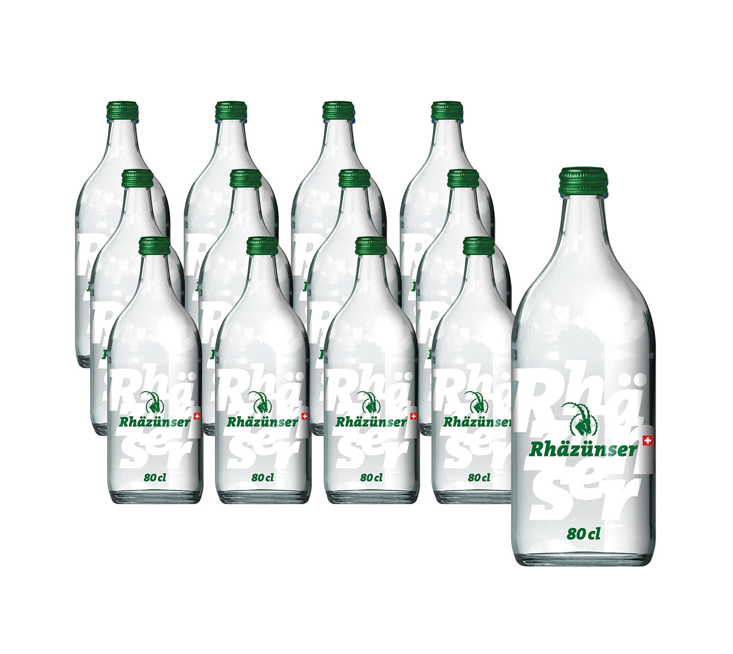 DE: Rhäzünser mit Kohlensäure 80cl 12-Harasse – sprudelndes Mineralwasser in PET-Flaschen.

FR: Rhäzünser gazeuse 80cl 12-Harasse – eau minerale petillante en grandes bouteilles PET.

IT: Rhäzünser frizzante 80cl 12-Harasse – acqua minerale naturale gassata in grandi bottiglie PET.
Keywords: mineralwasser, wasser, rhaezuenser, mit kohlensaeure, sprudel, 80cl harasse, feldschloesschen-getraenkeshop
