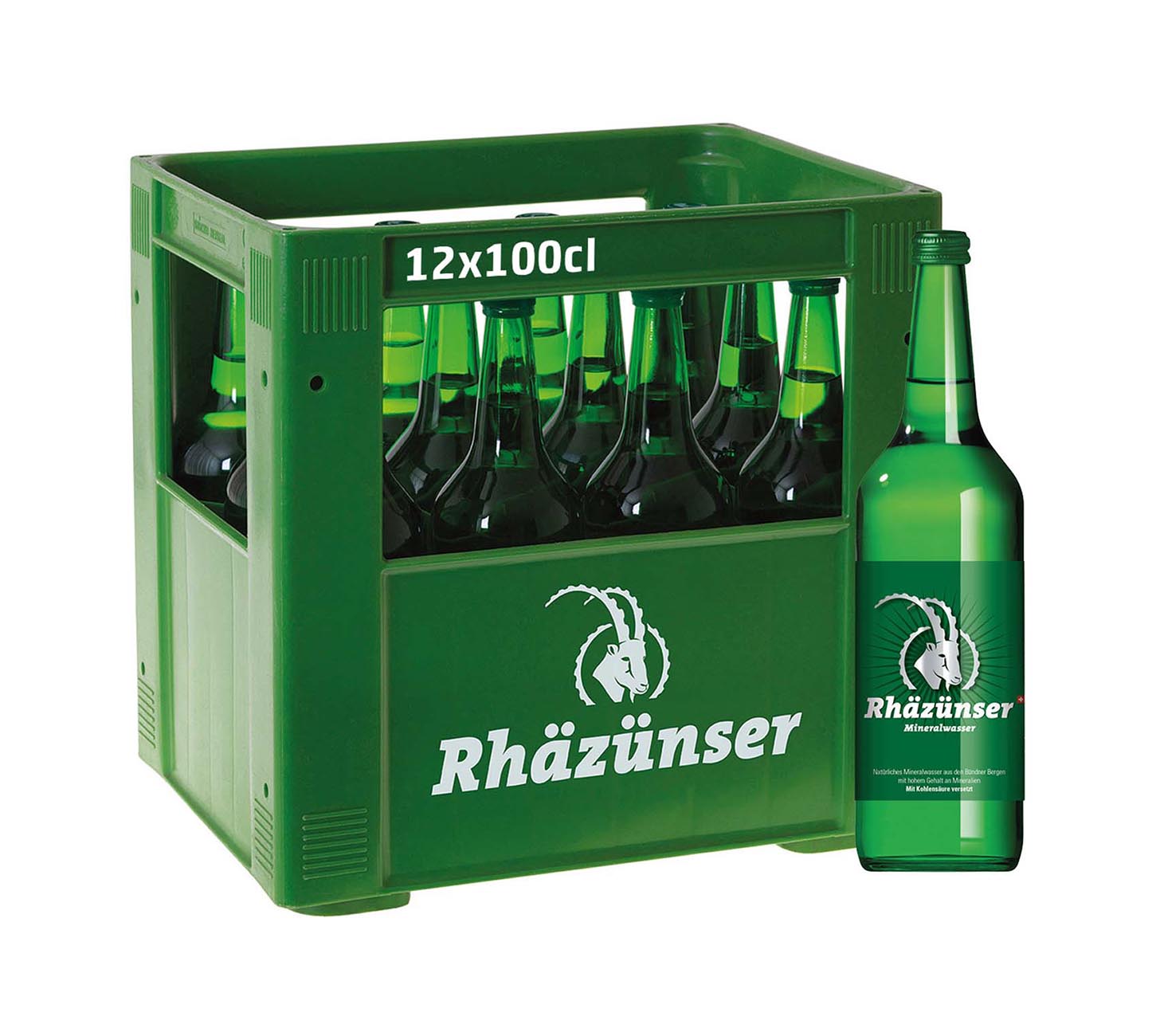 DE:
Rhäzünser mit Kohlensäure 100cl 12-Harasse – sprudelndes Mineralwasser in Glasflaschen, Mehrwegkiste (MHI).

FR:
Rhäzünser gazeuse 100cl 12-Harasse – eau minérale pétillante en bouteilles en verre consignées (MHI).

IT:
Rhäzünser frizzante 100cl 12-Harasse – acqua minerale naturale gassata in bottiglie di vetro a rendere (MHI).

Keywords: mineralwasser, wasser, rhaezuenser, mit kohlensaeure, sprudel, glasflasche, mehrweg, 100cl harasse, feldschloesschen-getraenkeshop