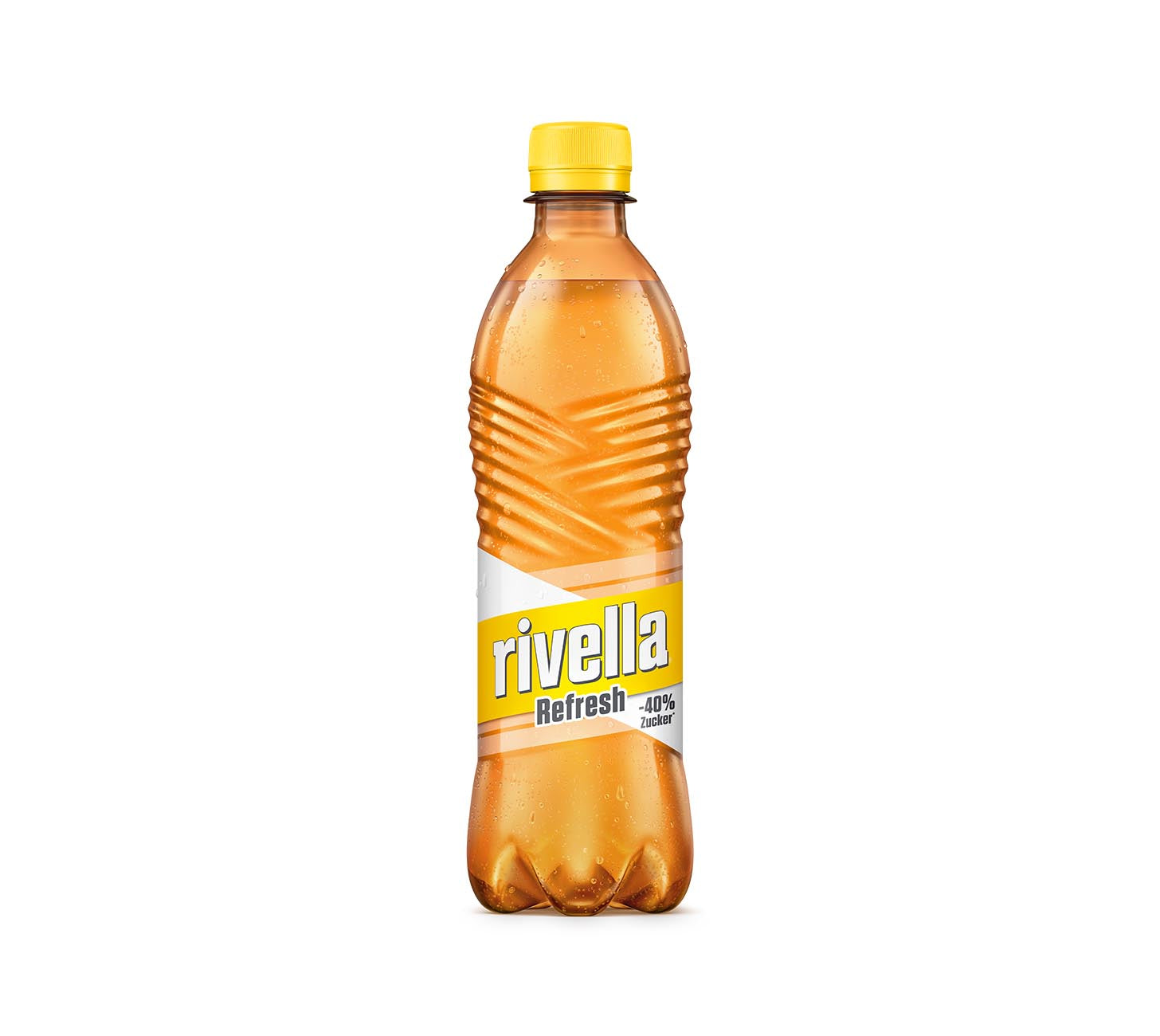 DE: rivella Gelb Softdrink, 50cl PET-Einzelflasche ohne Zucker mit goldgelber Farbe und gelb-weisser Etikette, Schweizer Kultgetränk als leichte, kalorienarme Erfrischung vor weissem Hintergrund.

FR: Boisson rafraîchissante rivella Gelb Softdrink sans sucre, bouteille PET 50cl jaune dorée avec étiquette blanc‑jaune, boisson culte suisse légère et pauvre en calories sur fond blanc.

IT: Soft drink rivella Gelb senza zucchero, bottiglia PET singola da 50cl color oro con etichetta bianco‑gialla.