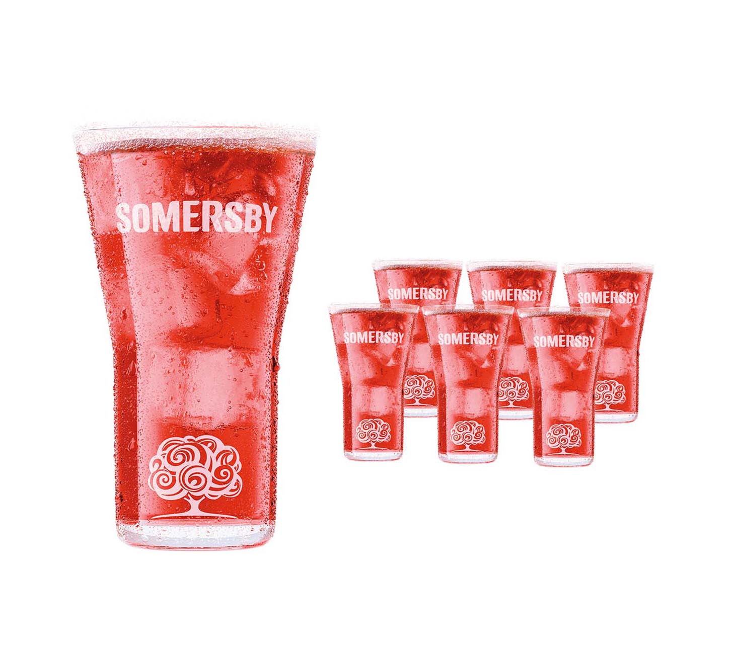 DE: Somersby Gläser-Set 6×40cl – sechsteiliges Set eleganter Trinkgläser mit rotem Getränk und Markenlogo, perfekt für gesellige Momente.

FR: Coffret de verres Somersby 6×40cl – ensemble de six verres élégants avec boisson rouge et logo de la marque, idéal pour les moments conviviaux.

IT: Set bicchieri Somersby 6×40cl – set di sei bicchieri eleganti con bevanda rossa e logo del marchio, perfetto per momenti conviviali.