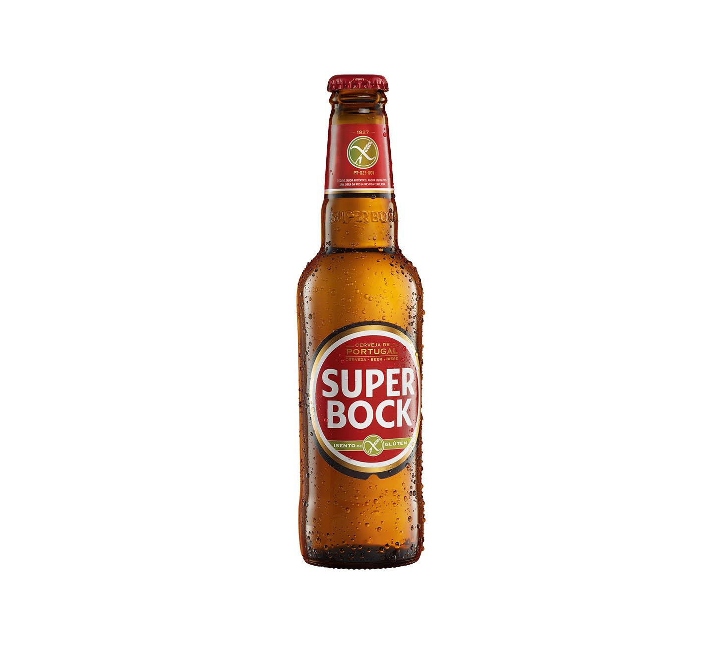 DE: Super Bock Glutenfrei Bier 33cl – glutenfreies Lagerbier aus Portugal in der Glasflasche, mild, frisch und bekömmlich.

FR: Super Bock sans gluten 33cl – bière portugaise sans gluten en bouteille en verre, fraîche et savoureuse.

IT: Super Bock senza glutine 33cl – birra portoghese senza glutine in bottiglia di vetro, fresca e piacevole.