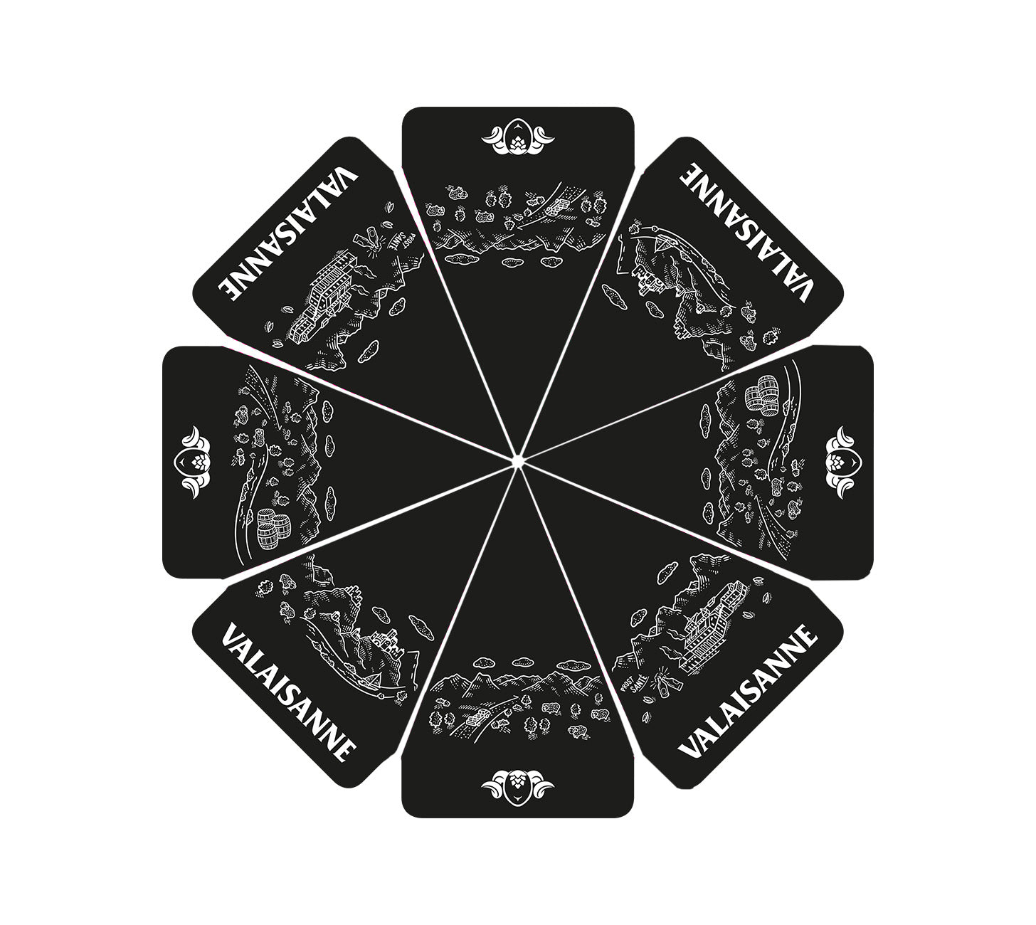 DE:Valaisanne Sonnenschirm klein 180 cm – schwarzes Layout mit Logo und dekorativem Design.
Keywords: valaisanne sonnenschirm, sonnenschutz, feldschloesschen getraenkeshop

FR:Valaisanne Parasol petit 180 cm – maquette noire avec logo et motifs décoratifs.
Keywords: valaisanne parasol, protection solaire, feldschloesschen getraenkeshop

IT:Valaisanne Ombrellone piccolo 180 cm – layout nero con logo e dettagli decorativi.
Keywords: valaisanne ombrellone, parasole, feldschlo