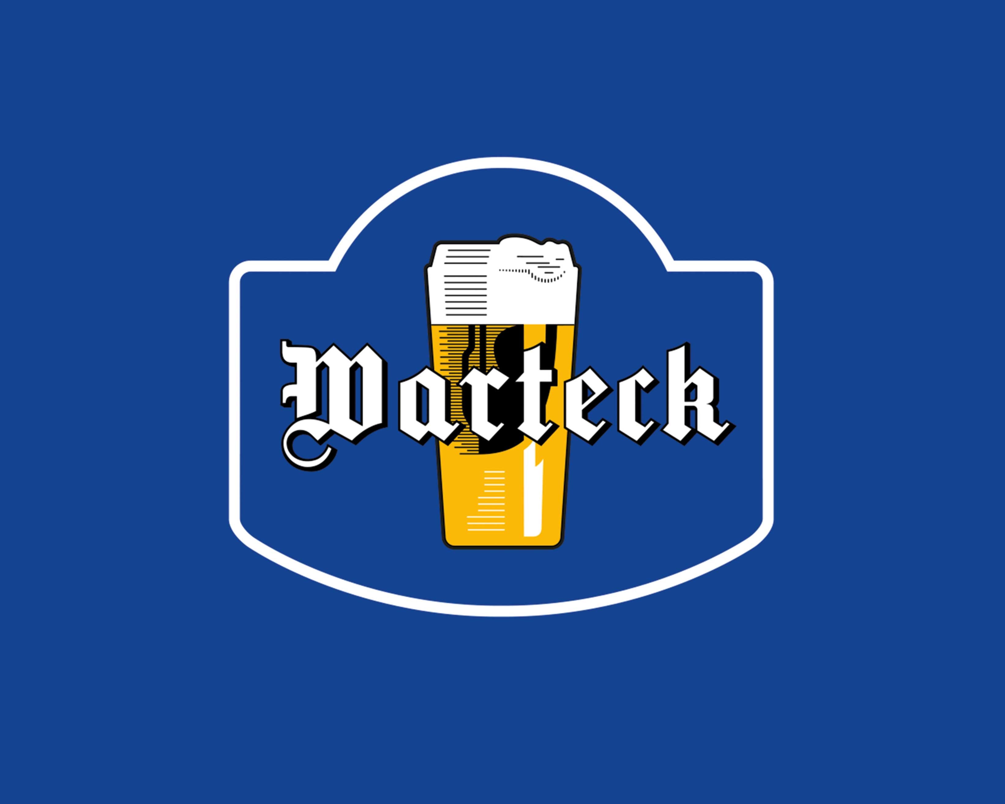 Warteck Bier, traditionsreich, frisch, ausgewogen, beliebte Schweizer Biermarke, Logo vor neutralem Hintergrund.