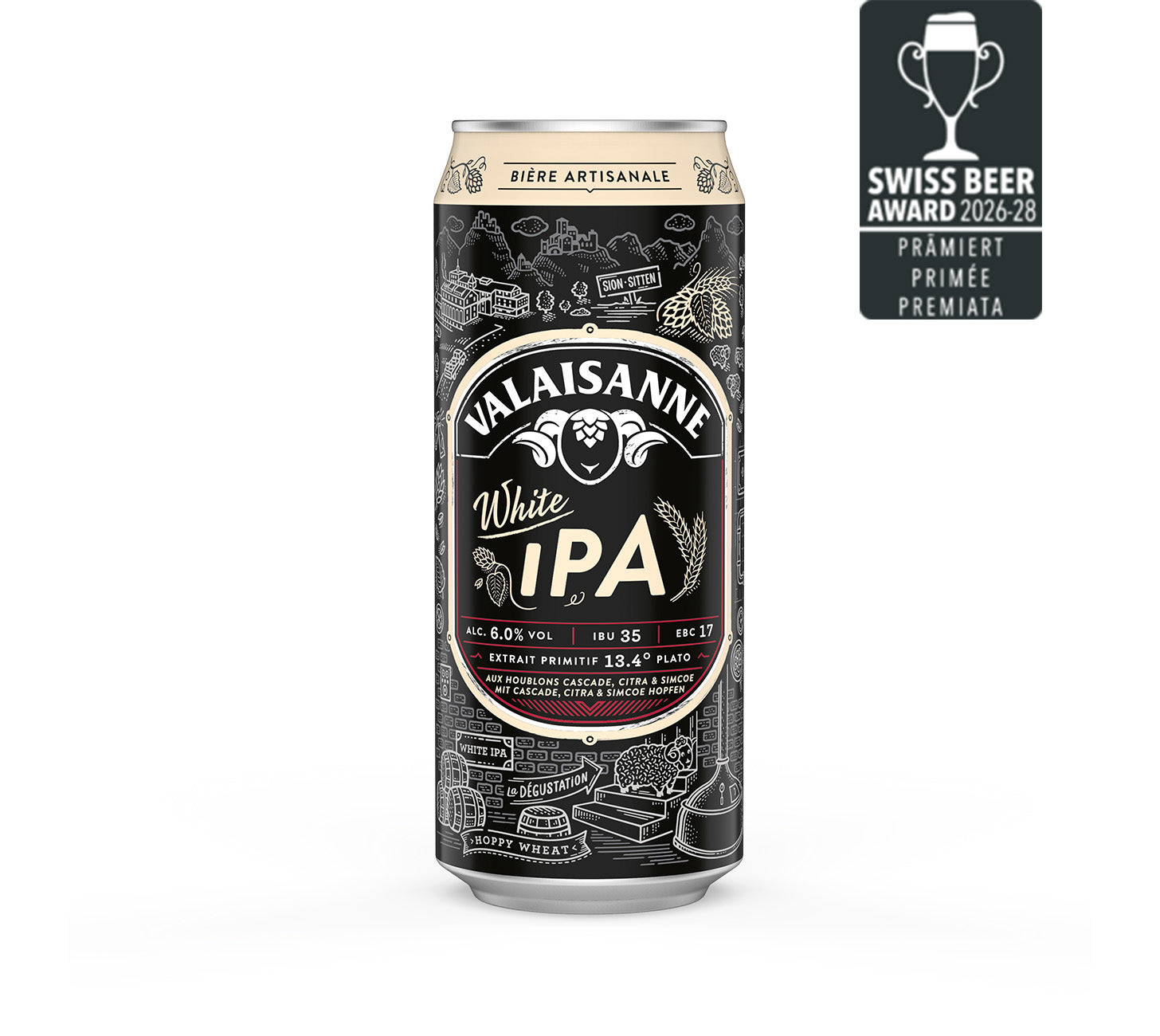 Bière IPA blanche Valaisanne 50cl pack de 4