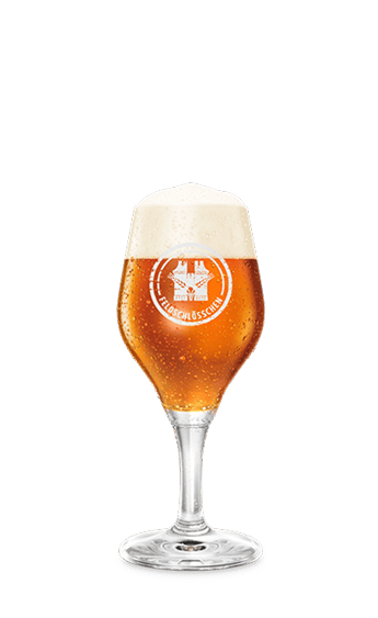 DE: Feldschlösschen Amber Glas; FR: Verre Feldschlösschen Amber; IT: Bicchiere Feldschlösschen Amber; EN: Feldschlösschen Amber glass